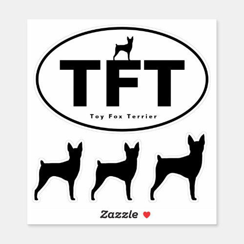 TFT Toy Fox Terrier Silhouettes Vinyl Sticker Set
