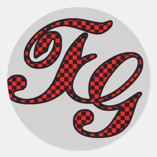 TG checkered logo Classic Round Sticker (Front)