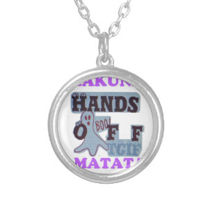 TGIF Hakuna Matata Hands Off Boo Funny Face Silver Plated Necklace
