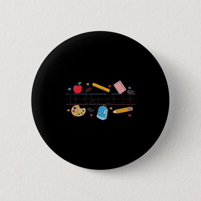 Tgif Teacher Alphabet Kindergarten Teacher Appreci Button (Front)