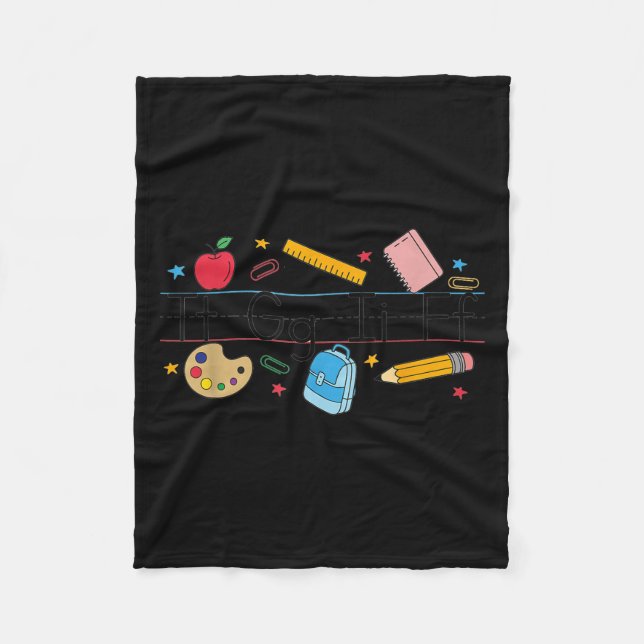 Tgif Teacher Alphabet Kindergarten Teacher Appreci Fleece Blanket (Front)