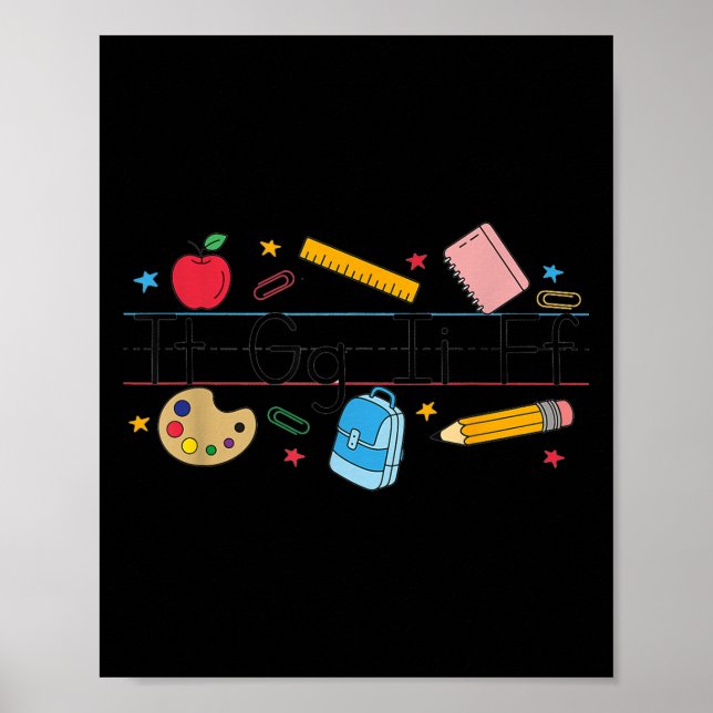 Tgif Teacher Alphabet Kindergarten Teacher Appreci Poster (Front)