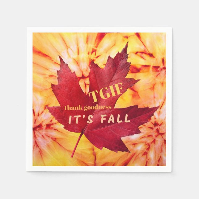TGIF Thank Goodness It's Fall Autumn Leaves  Napkins (Front)