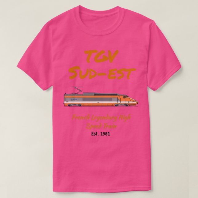 TGV SudEst Bullet Train Locomotive T-Shirt (Design Front)
