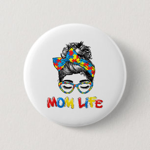 Th Autistic Autism Awareness Mom-Life Shirts Women Button