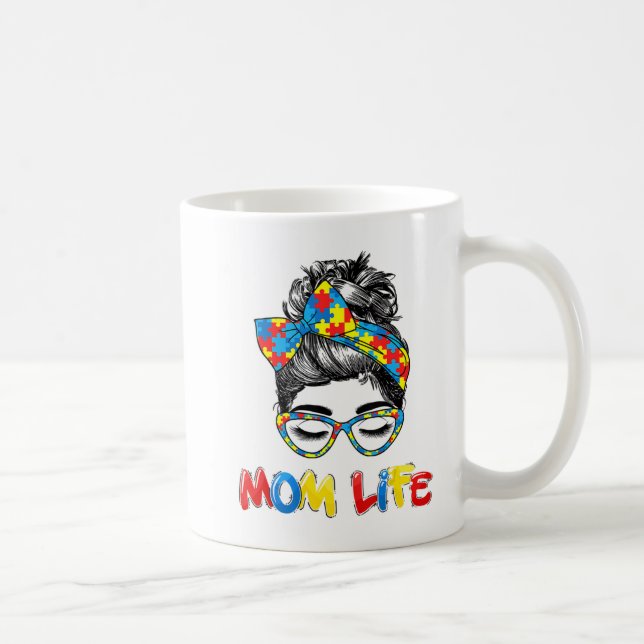 Th Autistic Autism Awareness Mom-Life Shirts Women Coffee Mug (Right)