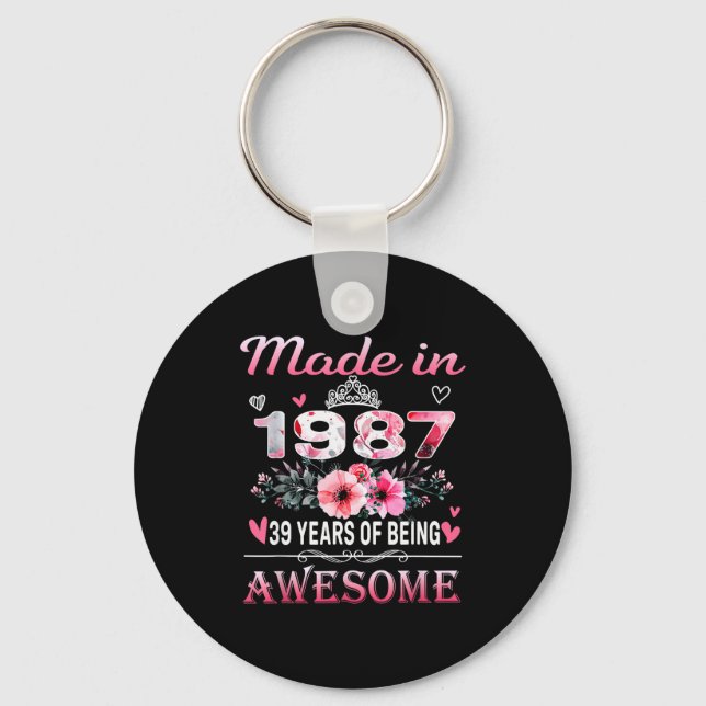 &#; th Birthday Made In 1987 &#;  Years Of Being A Keychain (Front)