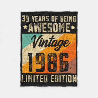 &#; th Birthday Men &#; Years Old Women 1986 Limi Fleece Blanket