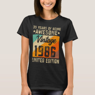 &# th Birthday Men &#  Years Old Women 1986 Limi T-Shirt