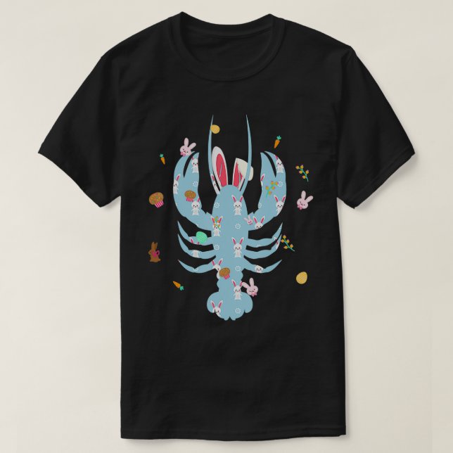 Th Cute Lobster Lover Easter Bunny Costume Egg Eas T-Shirt (Design Front)