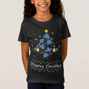Th Cute Stingray Christmas Tree Pajama Matching Co T-Shirt