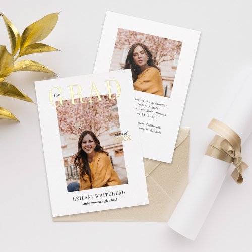 Th Grad Graduation Photo Foil Announcement