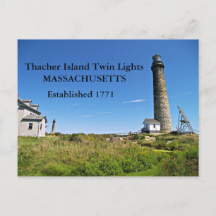 Thacher Island Twin Lights, Massachusetts Postcard