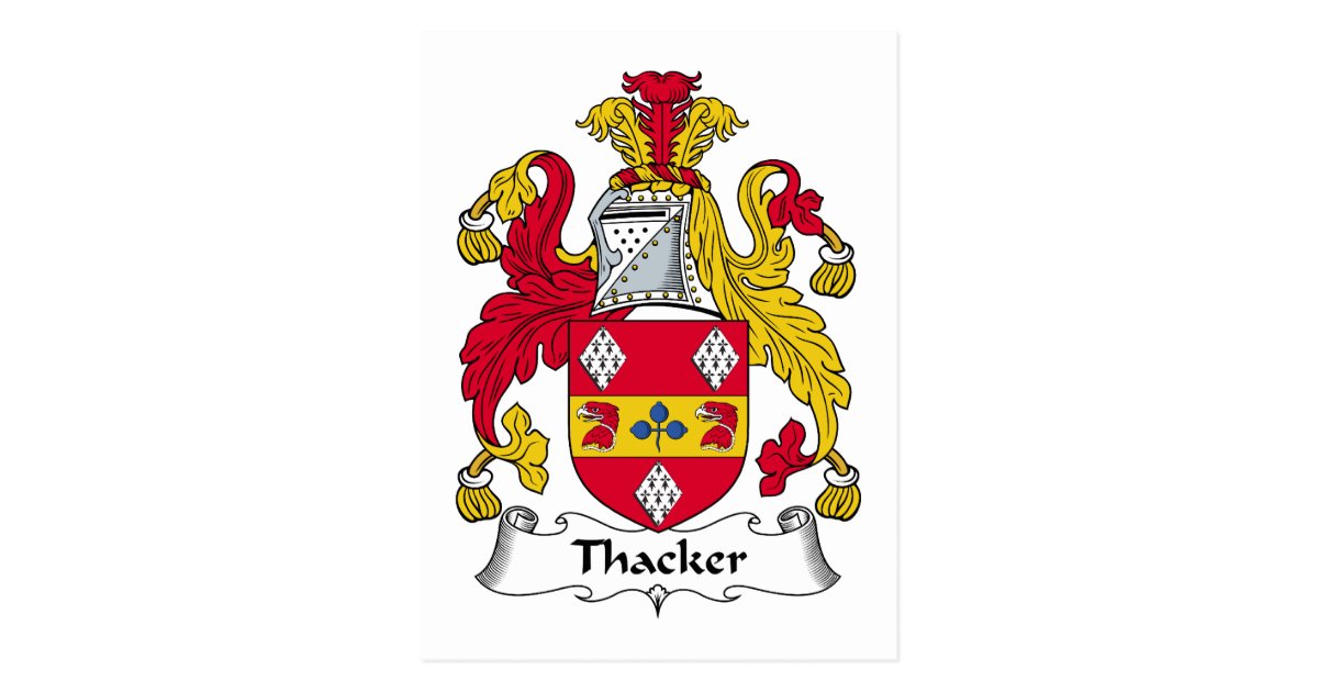 Thacker Family Crest Postcard | Zazzle.com