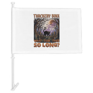 Thackery Binx Black Cat Halloween Graveyard Bats_1 Car Flag