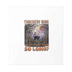 Thackery Binx Black Cat Halloween Graveyard Bats_1 Notepad