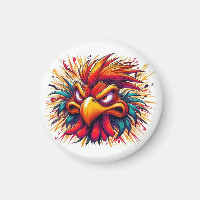 "Thad the Mad Rooster" Magnet (Front)