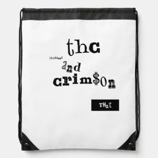 thaddeus & crimson drawstring bag