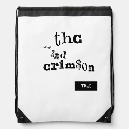 thaddeus & crimson drawstring bag