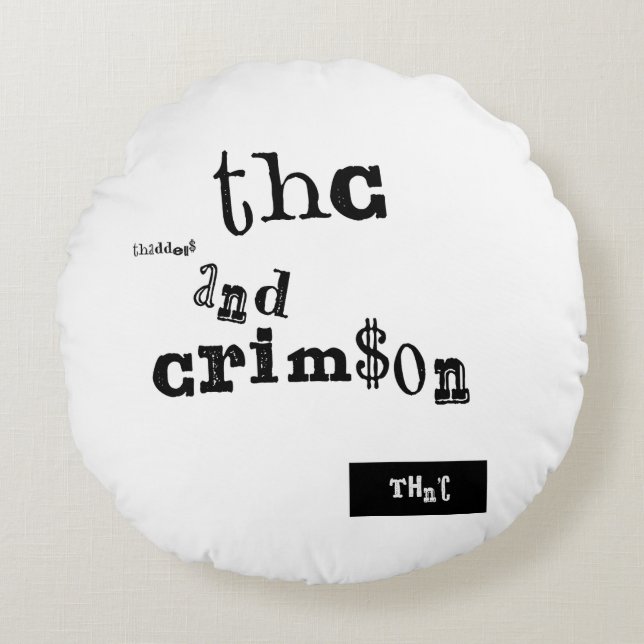 thaddeus & crimson round pillow (Front)