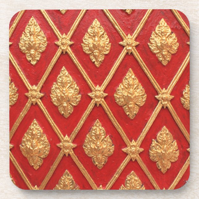 Thai art pattern beverage coaster (Front)