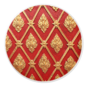 Thai art pattern ceramic knob