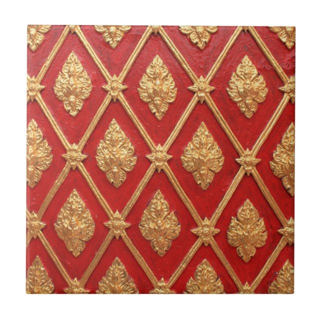 Thai art pattern ceramic tile (Front)