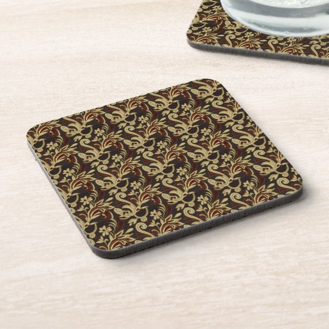 Thai Brocades Design Earth Tones Coaster (Left Side)