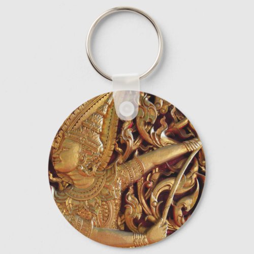 Thai Buddhist Temple Detail Keychain