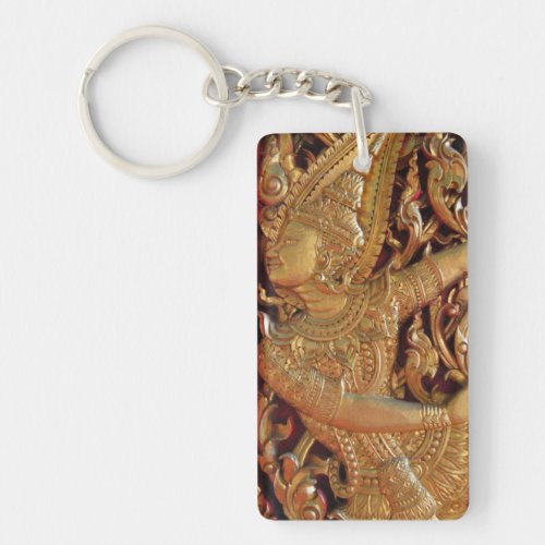 Thai Buddhist Temple Detail Keychain