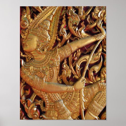 Thai Buddhist Temple Detail Poster