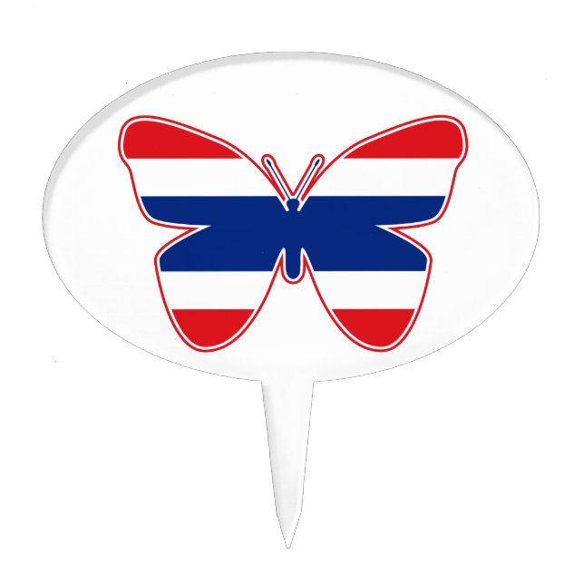 Thai Butterfly Flag Cake Topper (Front)