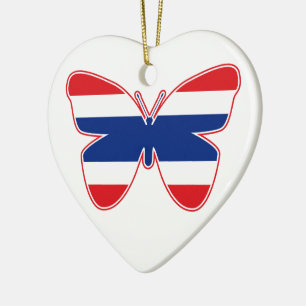 Thai Butterfly Flag Ceramic Ornament