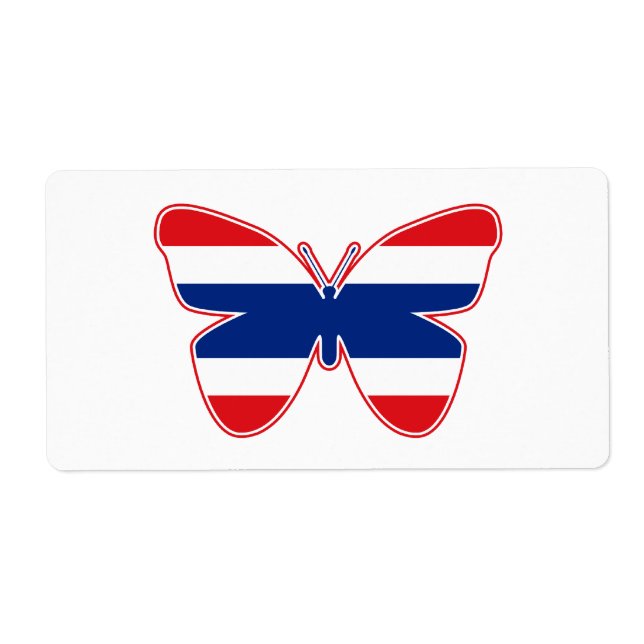 Thai Butterfly Flag Label (Front)