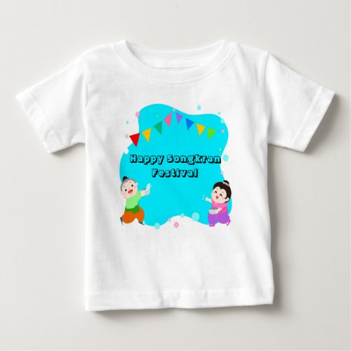 Thai Children on Songkran Day Water Festival Baby T_Shirt