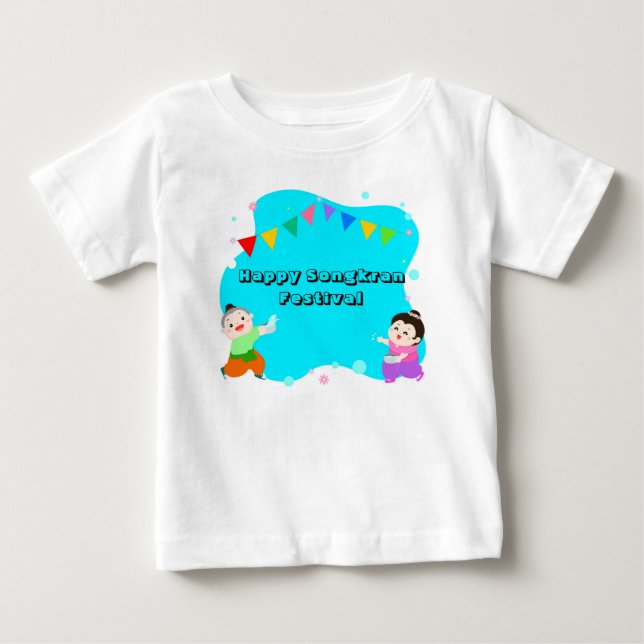 Thai Children on Songkran Day Water Festival Baby T-Shirt (Front)