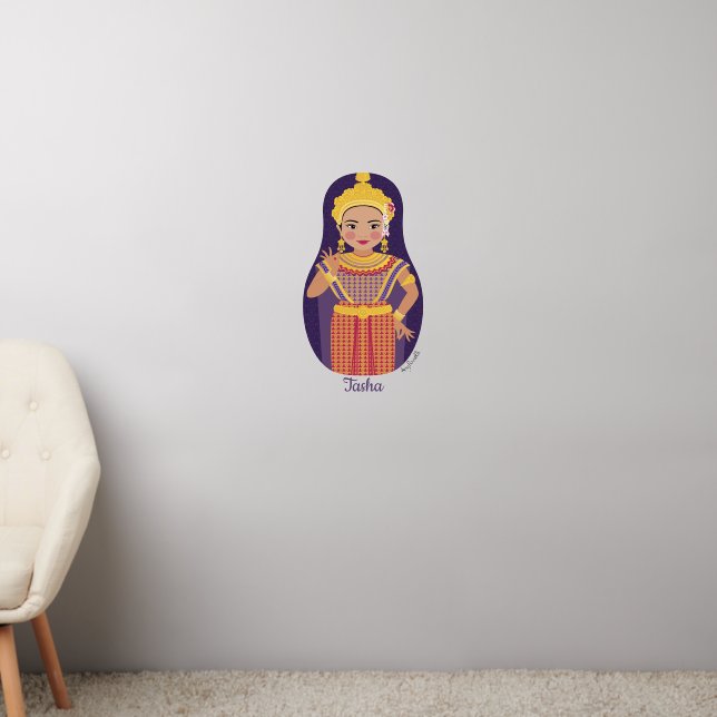 Thai Dancer Matryoshka Wall Decal (Living Room 2)
