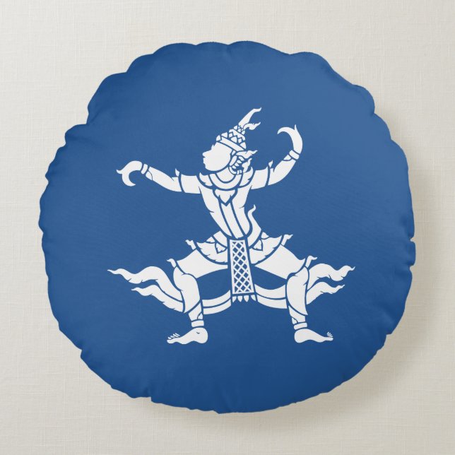 Thai Dancer ⚠ Thailand Sign ⚠ Round Pillow (Front)