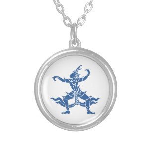 Thai Dancer ⚠ Thailand Sign ⚠ Silver Plated Necklace