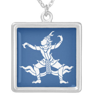 Thai Dancer ⚠ Thailand Sign ⚠ Silver Plated Necklace