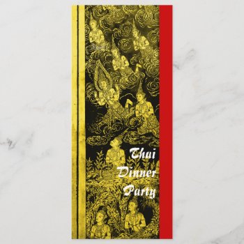 Thai Dinner Theme Party Invitation Gold by pixibition at Zazzle