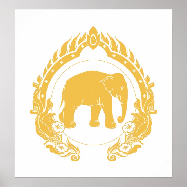 Thai Elephant (Gold) Poster (Front)