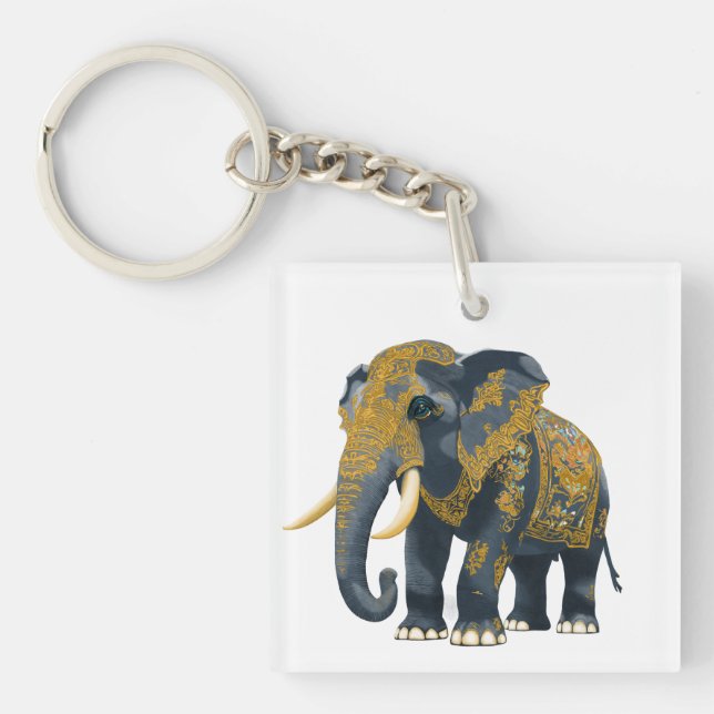Thai Elephant style Keychain (Front)