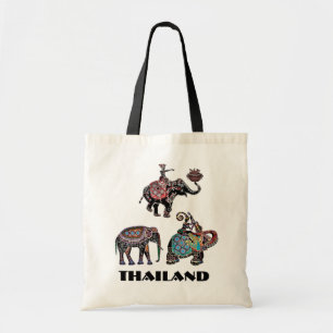 Thai Elephants Thailand Travel Souvenir Tote Bag