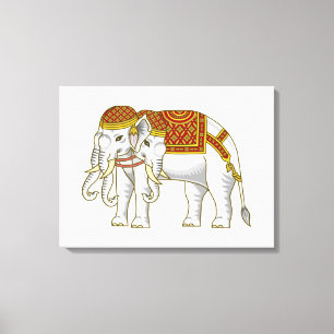 Thai Erawan White Elephant Canvas Print