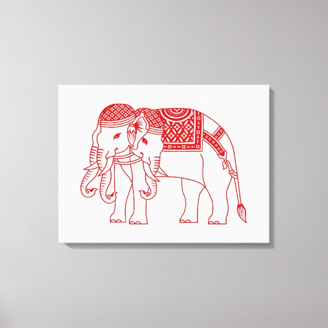 Thai Erawan White Elephant Canvas Print (Front)