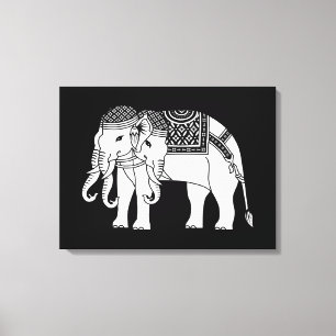 Thai Erawan White Elephant Canvas Print