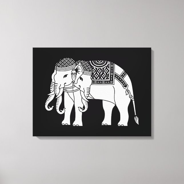 Thai Erawan White Elephant Canvas Print (Front)