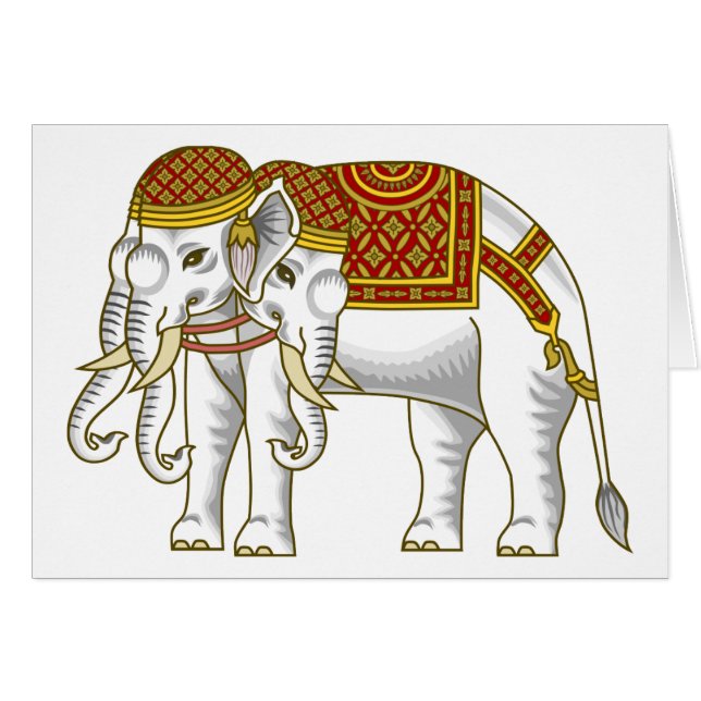 Thai Erawan White Elephant Card (Front Horizontal)
