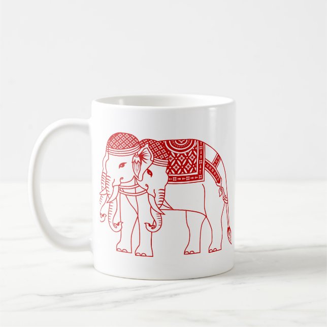 Thai Erawan White Elephant Coffee Mug (Left)